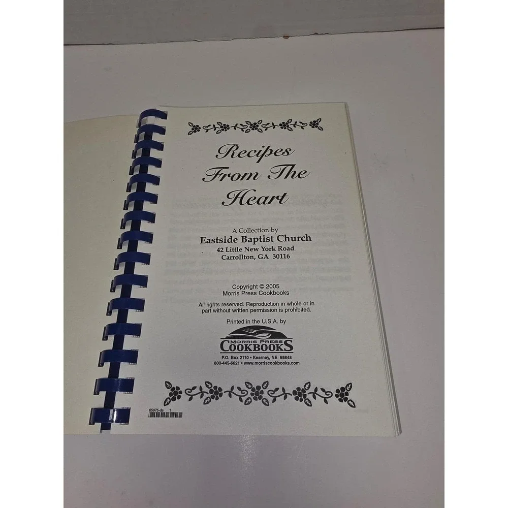 Eastside Baptist Church Recipes from the Heart Cookbook Southern Cooking